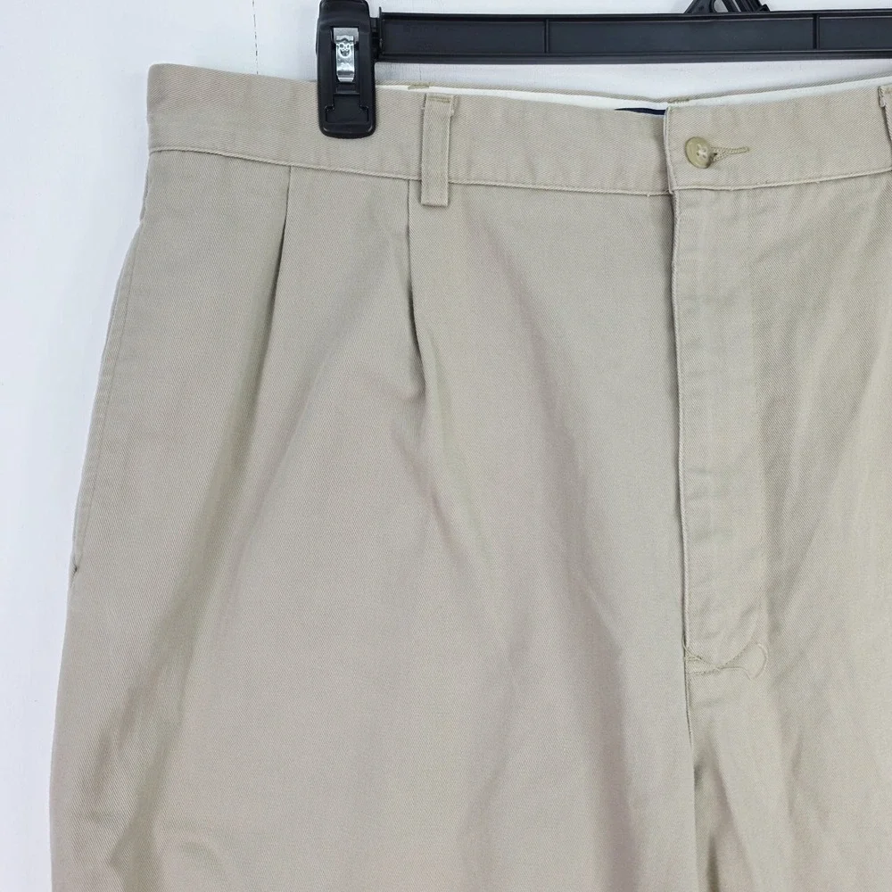 VTG Polo Ralph Lauren Hammond Pants Men 40X32 (Fit 38X31.5) Beige Pleated Cuffed